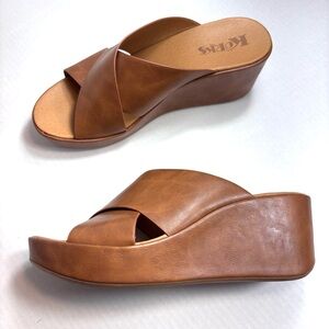 Korks Madera lI Wedge Sandal Brown Platform Open Toe Women’s Size 9